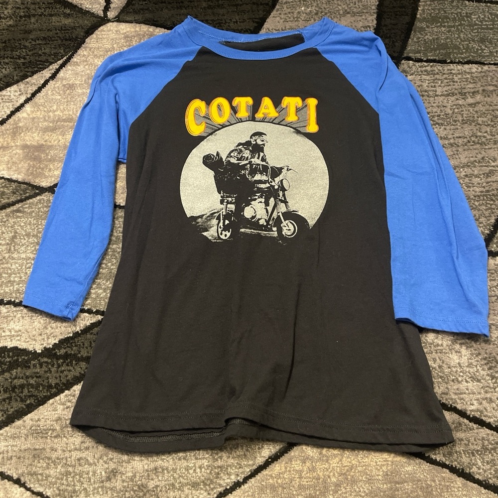 Unisex’s Vintage Band Long Sleeve Tee - Blue and Black